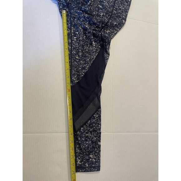 Athleta Leggings Womens Small Blue Sandstone Salutation Tight 7/8 Mesh Floral - Picture 14 of 16